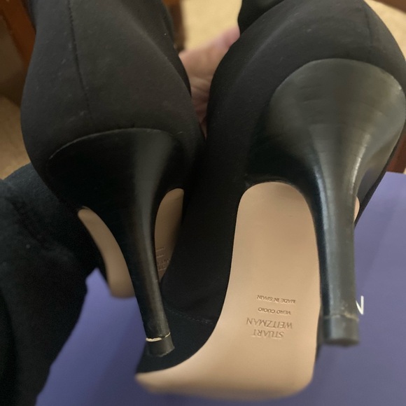 Stuart Weitzman Axiom Black Heeled Booties - Picture 11 of 11